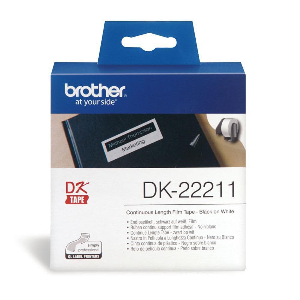 Etikett BROTHER DK22211 29mmx15,24m vit