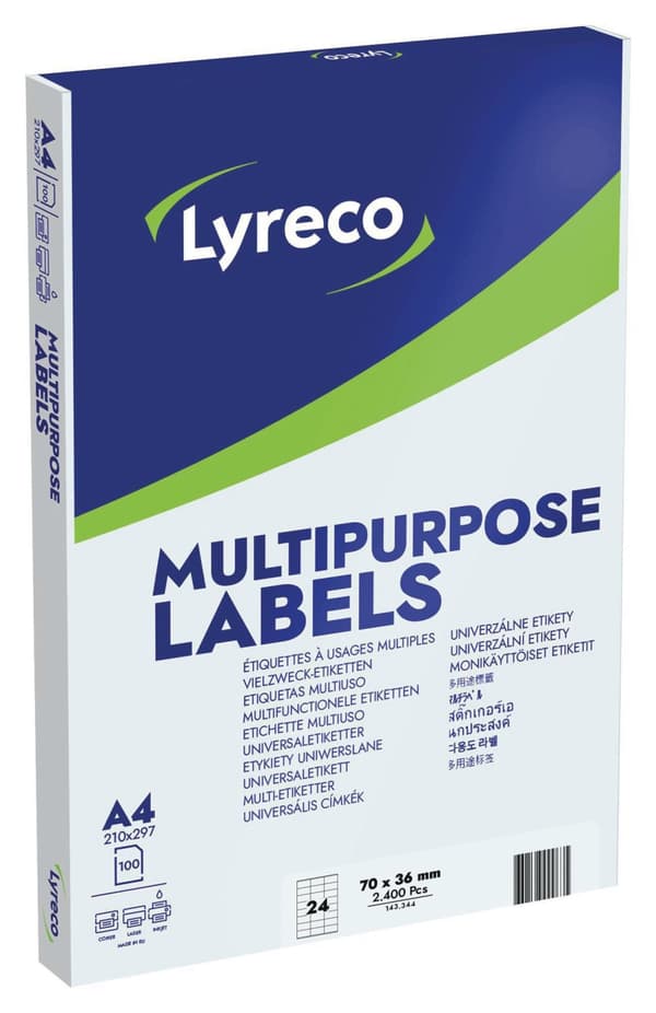 Etikett LYRECO 70x36mm 2400/fp
