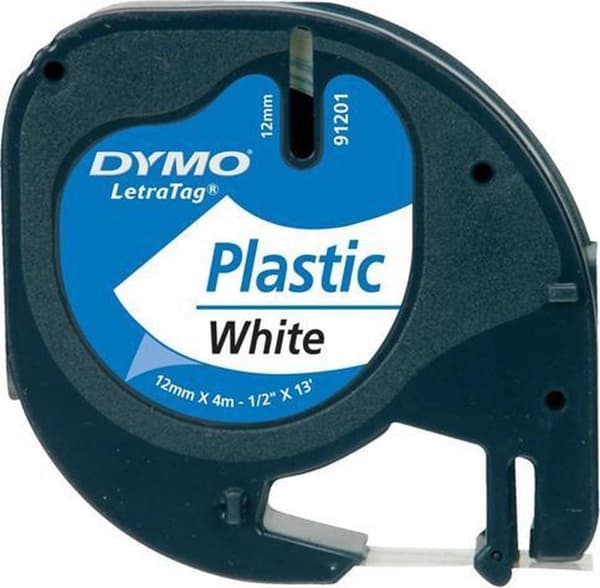Dymo etikettape - 91201 Letratag - Hvid