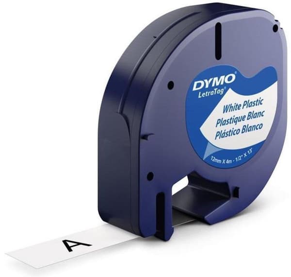 Dymo etikettape - 91201 Letratag - Hvid