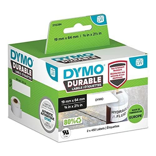 DYMO 2112284 Etiketter Rulle 64 x 19 mm Polypropylenfilm Hvid 900 St. Permanent universaletiket