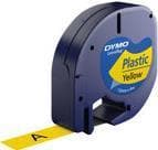 DYMO LetraTAG - plast - svart på gult - rulle (1,2 cm x 4 m) 1 rulle(r) tejp - för LetraTag LT-100H, LT-100T