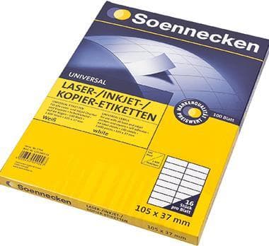 Soennecken etikett 5764 105x37mm vit 1 600 st./förp. (5764)