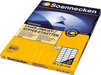 Soennecken etiket 5759 70x36mm hvid 2.400 stk./pk. (5759)