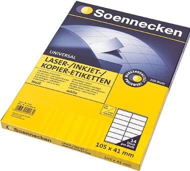 Soennecken etikett 5765 105x41mm vit 1 400 st./förp. (5765)
