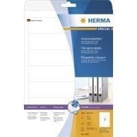 HERMA Special - Pysyvä itseliimautuva mattapintainen arkistopaperitarrat - valkoinen - 192 x 38 mm - 90 g/m2 - 175 tarraa (25 arkkia x 7) (4825)
