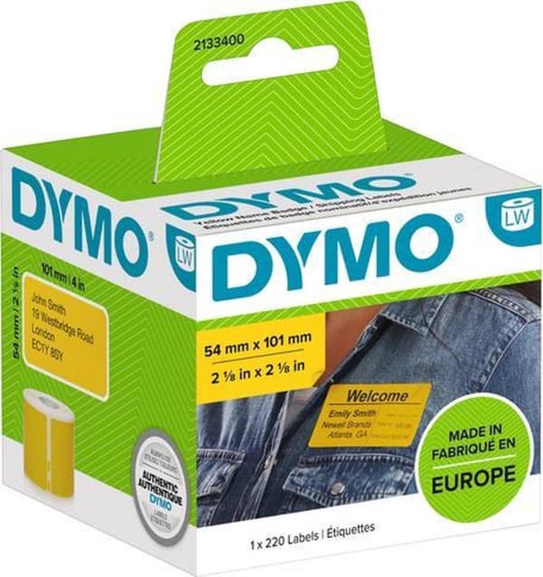 DYMO 101 x 54 mm Gul 220 stk. 2133400 Forsendelsesetiketter, Navneskilte