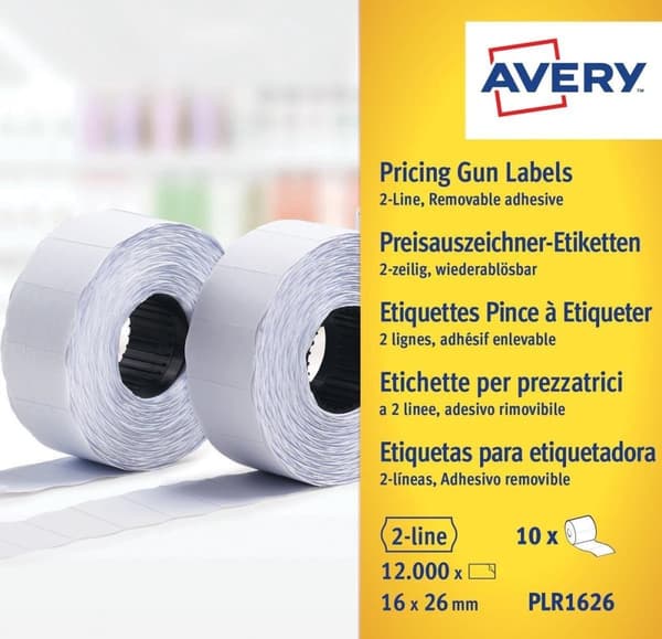 Avery etiketter til pristang ikke-permanente
