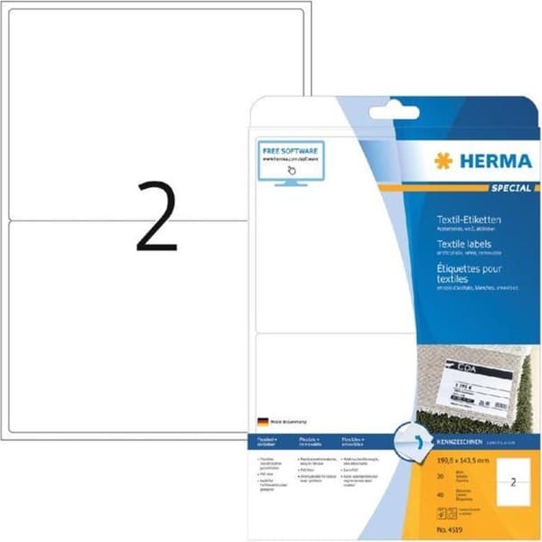 Nimimerkki Tarra Herma 4519 199 6x143 5mm Valkoinen