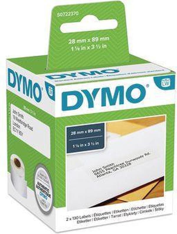 Dymo 99010 Adressetiketter - Vit - 89x28mm - 130 Etiketter