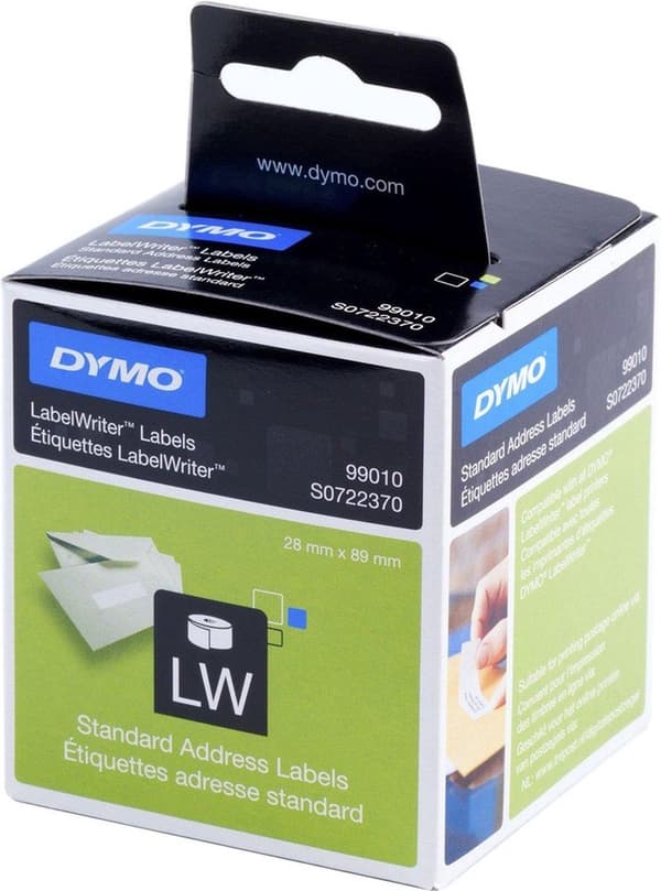 Dymo 99010 Adressetiketter - Vit - 89x28mm - 130 Etiketter