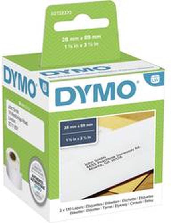 Dymo 99010 Adressetiketter - Vit - 89x28mm - 130 Etiketter