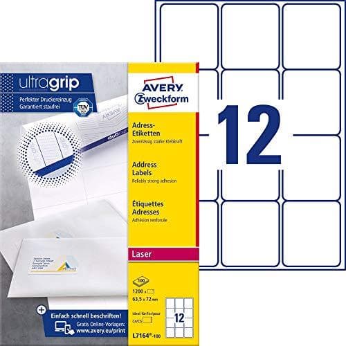 Avery L7164-100 - Vit - Papper - Laser - Självhäftande biljett - Permanent - Rundad rektangel (L7164-100)