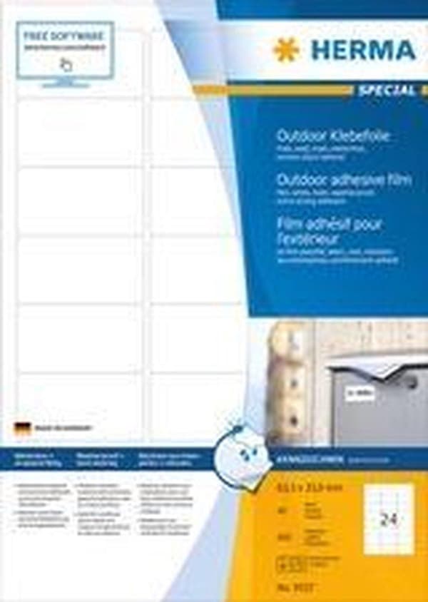 HERMA 9539 Folieetiketter Oudoor A4 99,1 X 139 mm Polyethylen hvid mat 160 stk. ekstra stærk klæbemiddel