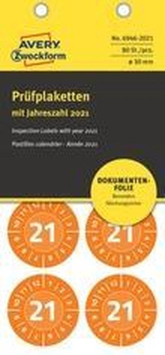 AVERY Zweckform testmärken, 2021, vinyl, orange, 20 mm