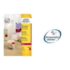 Avery L7670R - Runde etiketter - Neonrød - 63,5 mm (rund) - 300 label(s) (25 ark x 12) (L7670R-25)