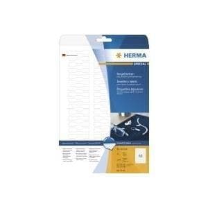 HERMA Special - Pysyvät itseliimautuvat, mattapintaiset, läpinäkymättömät koristepaperitarrat - valkoinen - 49 x 10 mm - 1500 tarraa (25 arkkia x 60)