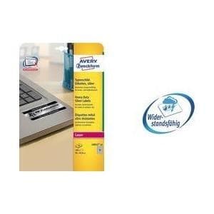 Avery Durable Heavy Duty L6009 - Polyester - permanent lim - silver - 45,7 x 21,2 mm 4800 etikett(er) (100 ark x 48) etiketter (L6009-100)