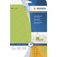 HERMA Special - Permanent selvklæbende mat fluorescerende papiretiketter - Luminous Green - 60 mm rund - 240 label(s) (20 ark x 12) (5155)