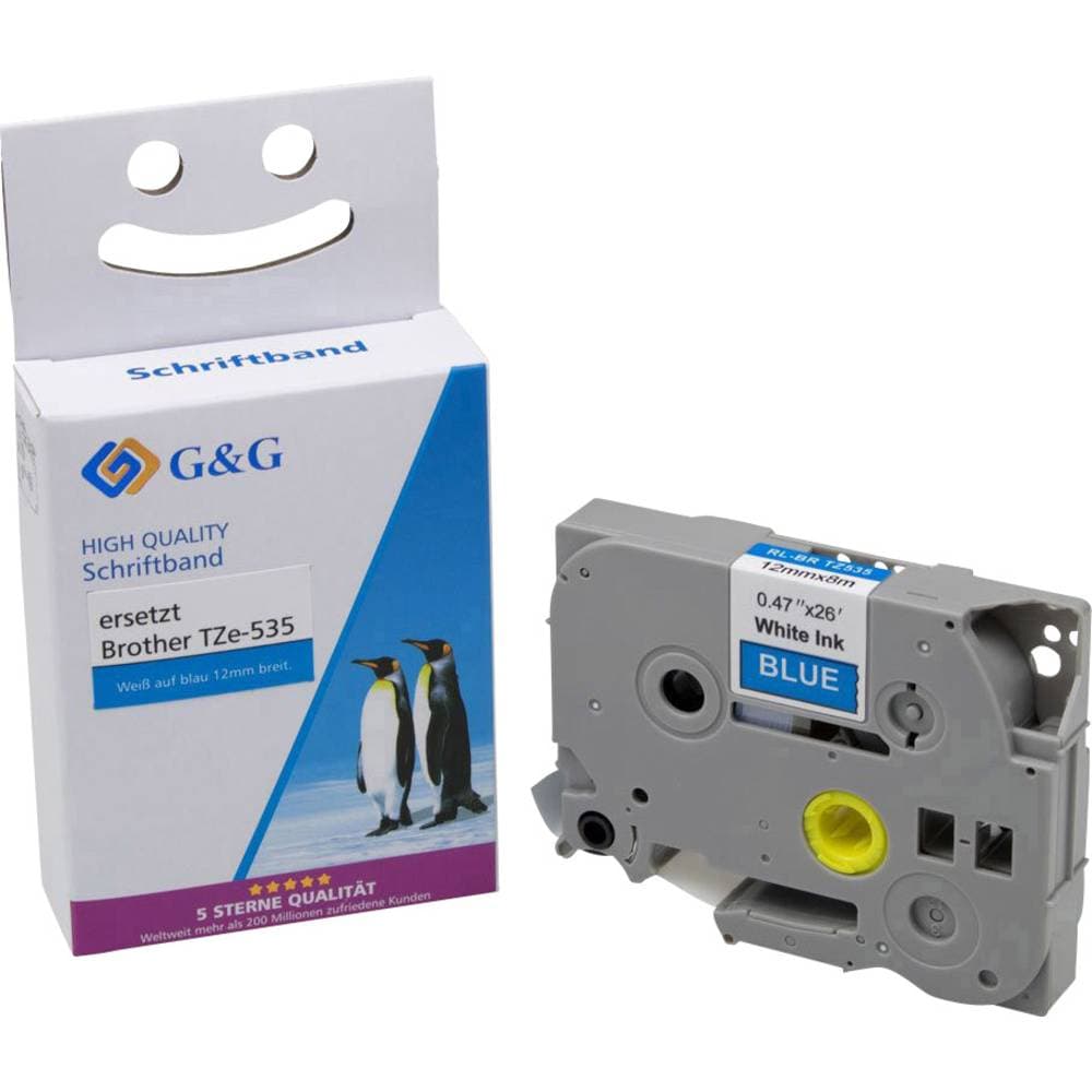Märkband G&G Bandfärg: Blå Skriftfärg: Vit 12 mm 8 m
