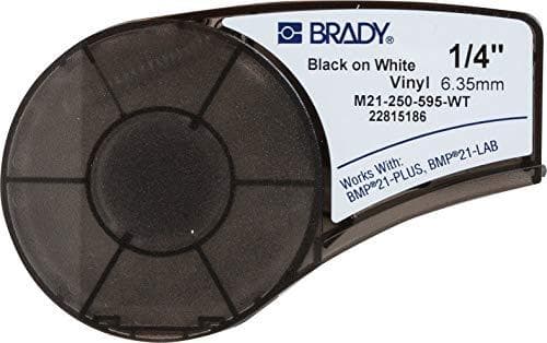 Brady, M21-250-595-WT-BK, vinyyli, musta valkoisella, 6 mm x 6,4 m, pysyvä, loputon, f. BMP21 PLUS (139744)