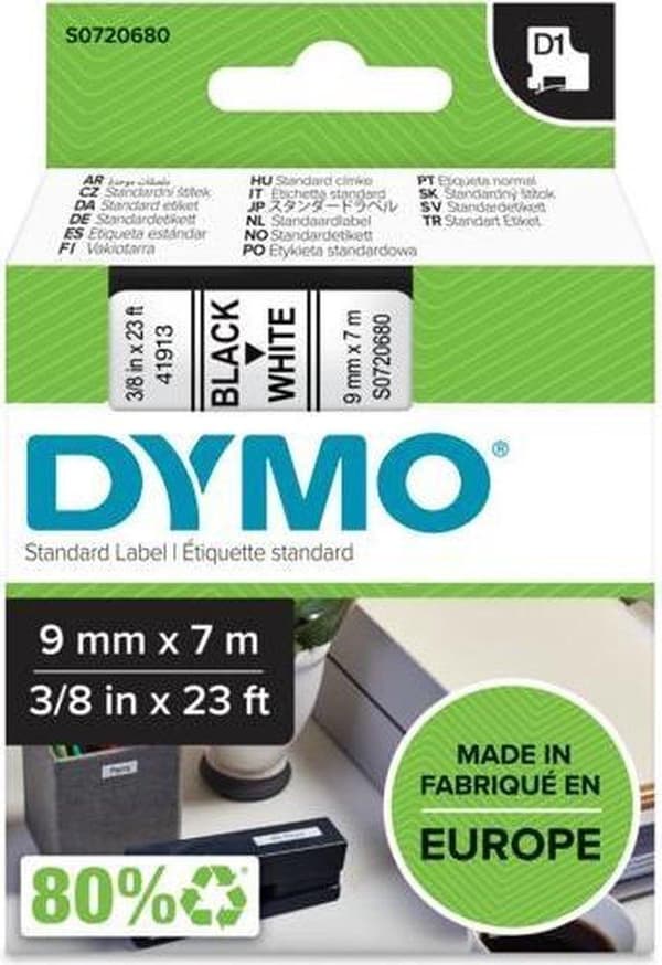 Dymo 40913 nauhatyyppi D1 - 9mm X 7m / musta / valkoinen