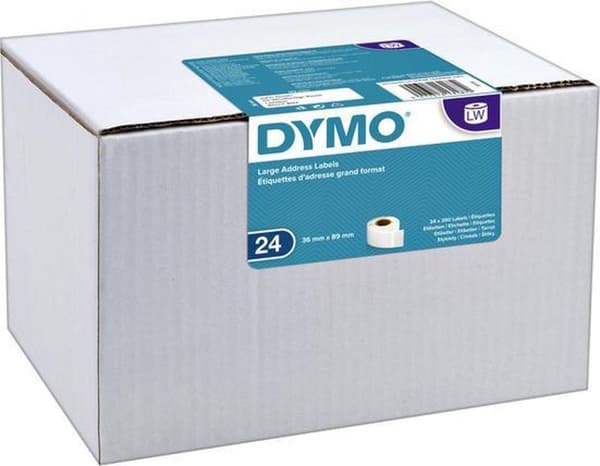 Etikett Dymo 13187 etikettskrivare 36x89mm 6240st