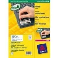 Avery NoPeel-etiketter L6146 - Ej avdragbara polymeretiketter - vita - 33,9 x 63,5 mm - 480 etikett(er) (20 ark x 24) (L6146-20)