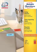 Miniatyrbild 1 av 6: Avery Färgade universaletiketter format 105 x 37 mm (bxh) 1 600 stycken röd