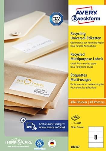 Avery Zweckform etiket LR3427 RC 105x74mm 800 stk. (LR3427)