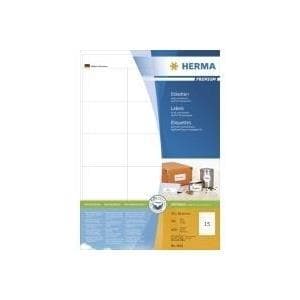 HERMA Premium - Permanent selvklæbende mat lamineret papiretiketter - hvid - 70 x 50,8 mm - 3000 label(s) (200 ark x 15) (4618)