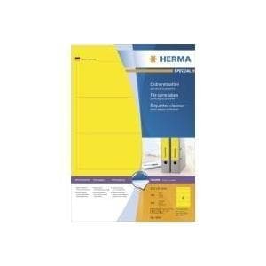 HERMA SuperPrint - Filmappeetiketter - Gul - 61 x 192 mm - 400 stk. (100 ark x 4) (4296)