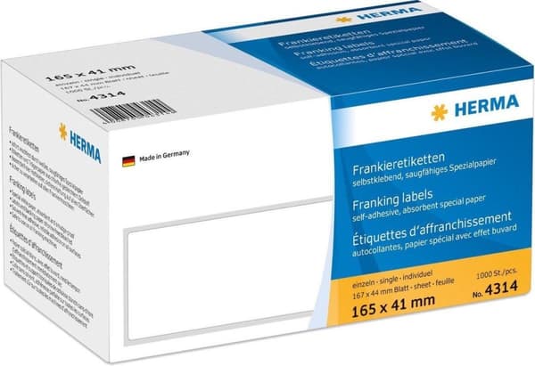 HERMA 4314 etiket Hvid rektangel 1000 stk.
