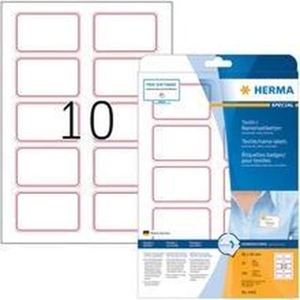 Navneskilt Label Herma 4405 80x50mm Hvid Rød