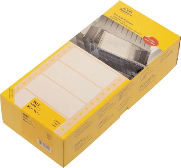 Avery White datoretiketter format 889 x 357 mm (bxh) 4000 stycken