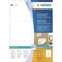 HERMA Special - papper - självhäftande, flyttbar - vit - 99,1 x 93,1 mm 600 etikett(er) (100 ark x 6) adressetiketter (10317)