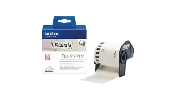 Brother DK-22212 - Permanent klæber - hvid - rulle (6,2 cm x 15,2 m) tape - til Brother QL-1050, 1060, 500, 550, 560, 570, 580, 600, 650, 700, 720, 72