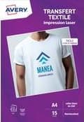 Miniatyrbillede 1 af 6: AVERY T-shirt transferfilm, DIN A4, hvid til lyse tekstiler, til laserprintere - 1 stk (C9403-15)