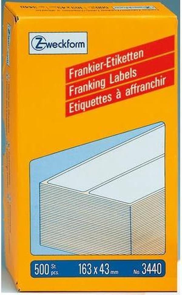 Private label Avery 3440 Frankeringsetikett 163x43mm Vit