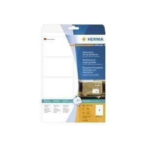 HERMA Special - Extra starka, självhäftande, matta fraktetiketter av polyesterfilm - vit - 99,1 x 67,7 mm 200 etikett(er) (25 ark x 8) (8331)