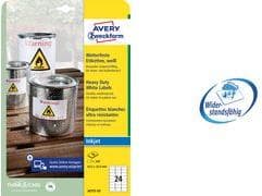AVERY Zweckform folieetiketter, väderbeständig, 99,1 x 42,3 mm vit, med kant, för bläckstråleskrivare - 1 st (J4776-10)