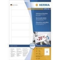 HERMA Løsøre - selvklæbende etiketter - hvid - 88,9 x 33,8 mm - 1600 stk. (100 ark x 16) (10303)