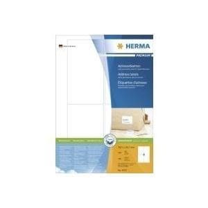 HERMA SuperPrint - adressetiketter - vit - 78,7 x 139,7 mm - 100 st. (25 ark x 4) (4472)