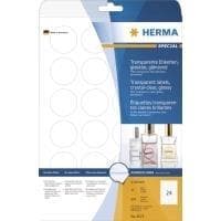 HERMA - Självhäftande folieetiketter - transparent - 40 mm rund 600 etikett(er) (25 ark x 24) (8023)