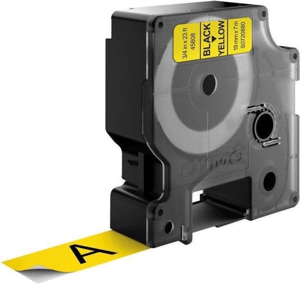 Dymo LabelWriter - D1 Etiketter Selbstklebend - 19 mm x 7 m - Schwarz auf Gelb - (S0720880)