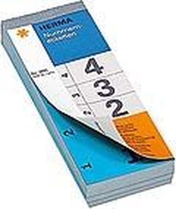 HERMA itseliimautuvat numerotarrat 2-kertaiset itseliimautuvat 1-500 sininen 28x56 mm