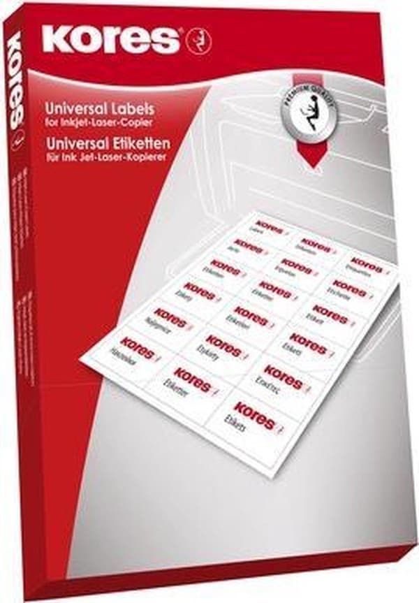Etiket Kores ILK 70x32mm lige kasse a 100 ark 27 etiketter pr.