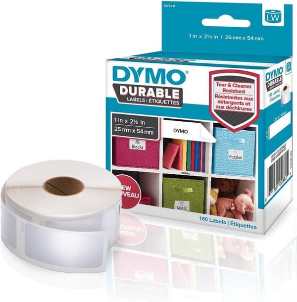 DYMO® LW kestävä (25 mm x 54 mm) polypropeenilla, 160 tarraa