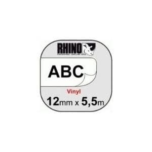DYMO RhinoPRO färgad vinyl - permanent självhäftande vinyltejp - vit - rulle (1,2 cm x 5,5 m) - 1 rulle (18444)