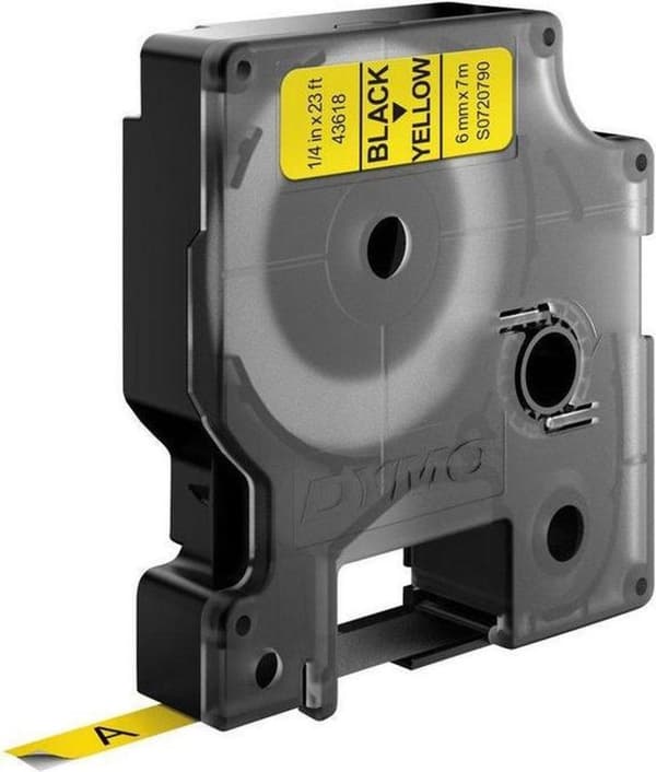 DYMO S0720790 tarratulostinteippi, musta keltaisella